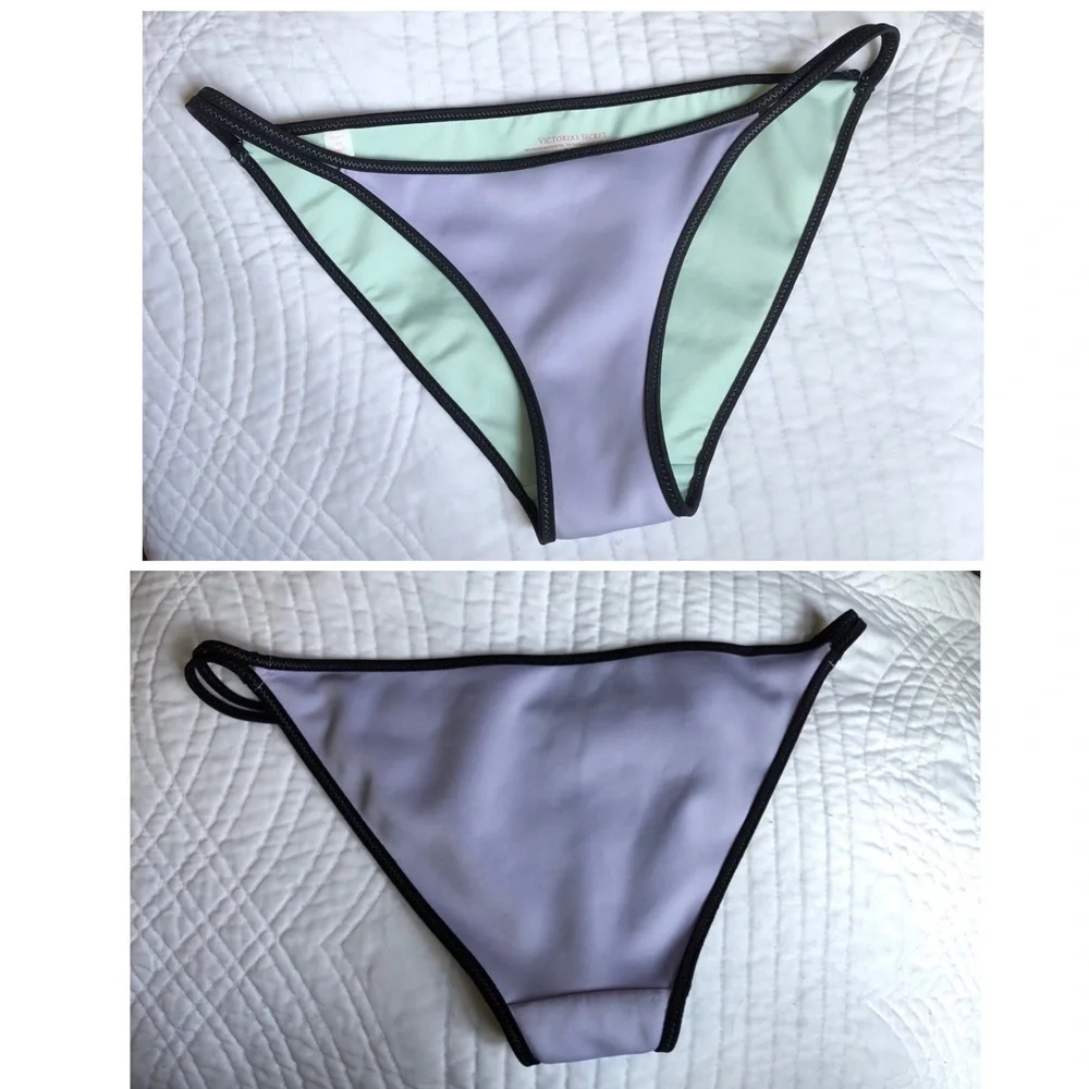 Victoria's Secret Lavender & Black Bikini bottoms - Picture 4 of 7